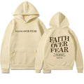 Faith Overcomes Fear - Christian Hooded Sweatshirts Jesus Hoodie Fashion Men Women Hoodies Casual Sweatshirt Harajuku Unisex by Creative Vault Marketplace