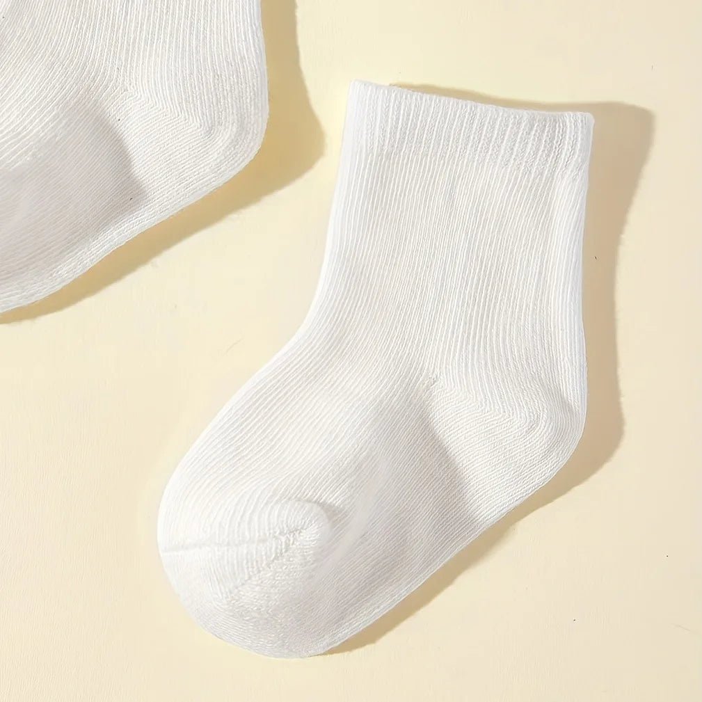 5 Pairs/Set 2025 New Born Baby Children Cotton Socks Fashion White For 0-2 Years Kids Baby Girl Boy Socks by Creative Vault Marketplace