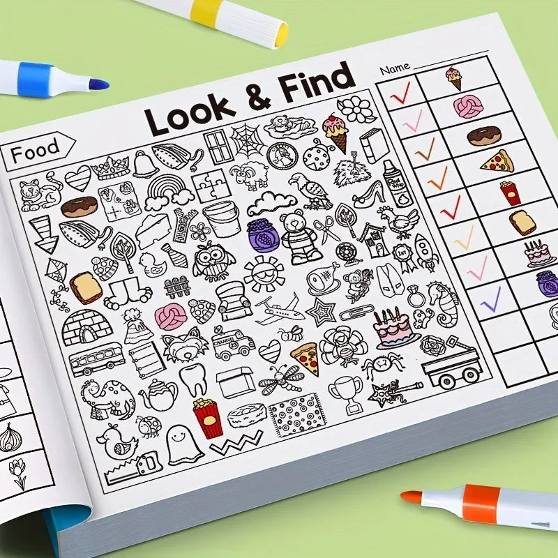 Children's Search for Items Game, Enhance Visual Perception, Fun Coloring Book, Focus and Attention, Handwriting Exercise Book by Creative Vault Marketplace