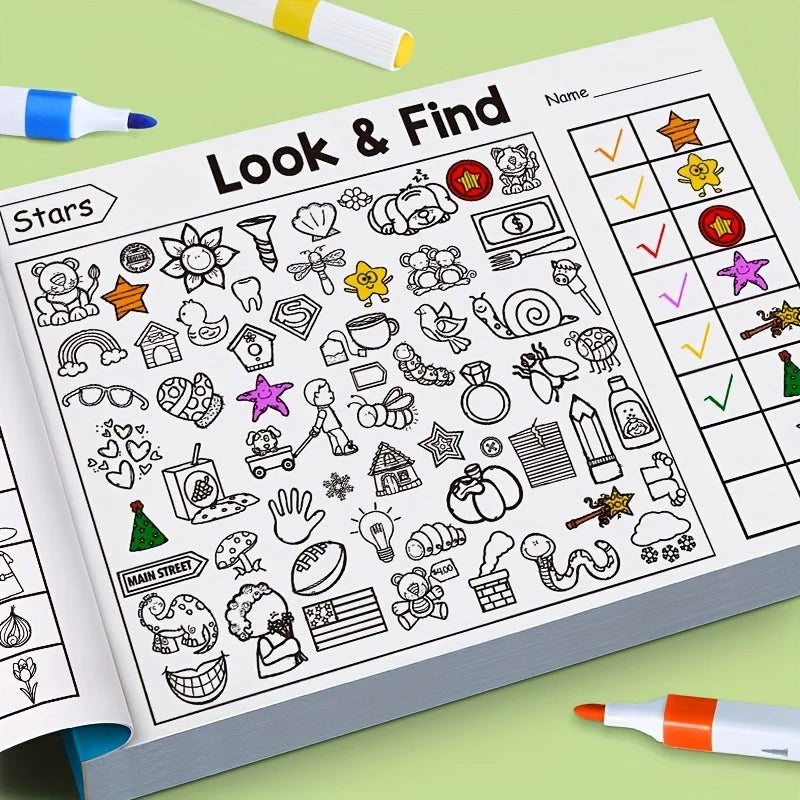 Children's Search for Items Game, Enhance Visual Perception, Fun Coloring Book, Focus and Attention, Handwriting Exercise Book by Creative Vault Marketplace