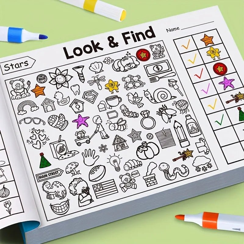 Children's Search for Items Game, Enhance Visual Perception, Fun Coloring Book, Focus and Attention, Handwriting Exercise Book by Creative Vault Marketplace