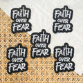 Faith over Fear Pattern Embroidery Patches, Iron-On DIY Patches, Clothing and Accessory Repair Badges Suitable for Clothing, Bags, Shoes, Hats, Home Decoration, Iron-On by Creative Vault Marketplace