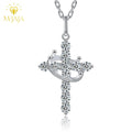Pretty Beauty 925 Sterling Silver Moissanite Crown Cross Necklace Royal Cross Pendant Christian Faith Jewelry Gift for Women Men by Creative Vault Marketplace