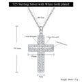 Pretty Beauty 925 Silver Moissanite Cross Necklace White Gold Plated Pave Cross Pendant Faith Christian Jewelry Gift for Women by Creative Vault Marketplace