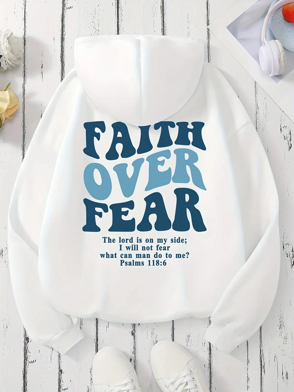 Faith Over Fear Hoodie - Your Daily Dose of Strength and Positivity by Creative Vault Marketplace