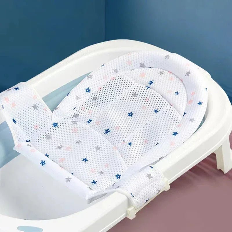 Baby Bath Net Mat Children Newborn Adjustable Bathtub Pillow Seat Cushion Cross-shaped Anti-slip Bathtub Shower Cradle Bed Seat by Creative Vault Marketplace