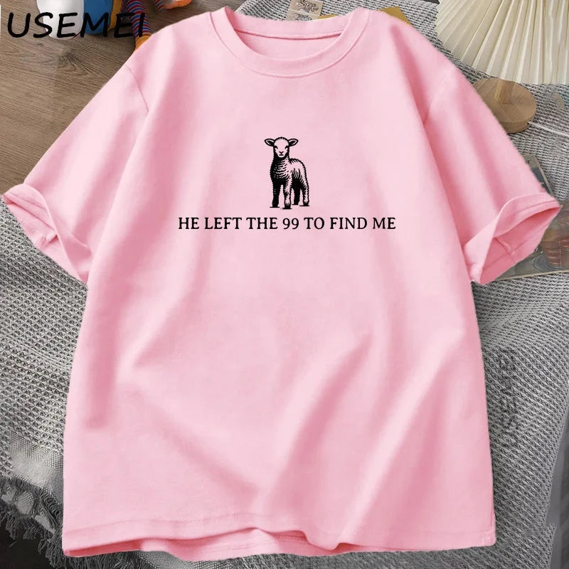 Christian Faith Graphic T-Shirt - He Left The 99 Design for Everyday Comfort and Inspiration by Creative Vault Marketplace