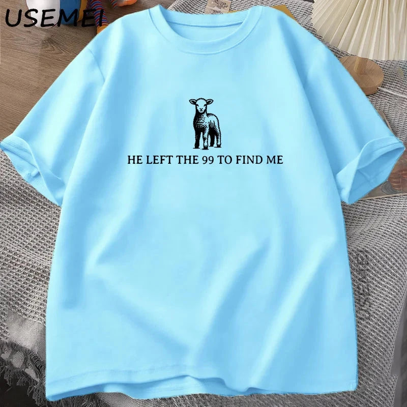 Inspiring Christian Graphic T-Shirt: He Left The 99 - Faith-Based Style for Everyday Wear by Creative Vault Marketplace