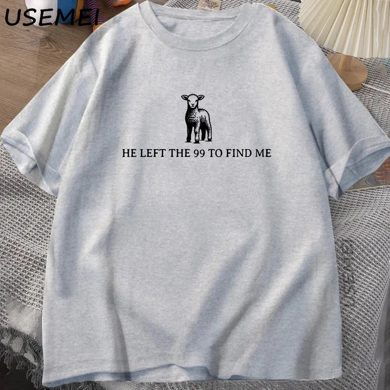 Inspiring Christian Graphic T-Shirt: He Left The 99 - Faith-Based Style for Everyday Wear by Creative Vault Marketplace