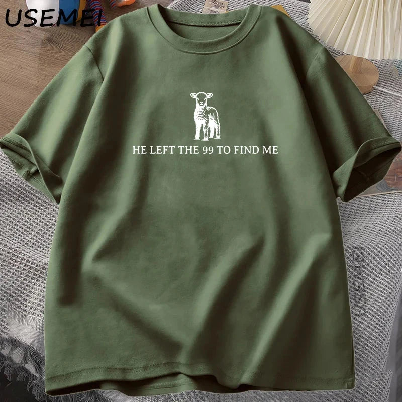 Inspiring Christian Graphic T-Shirt: He Left The 99 - Faith-Based Style for Everyday Wear by Creative Vault Marketplace