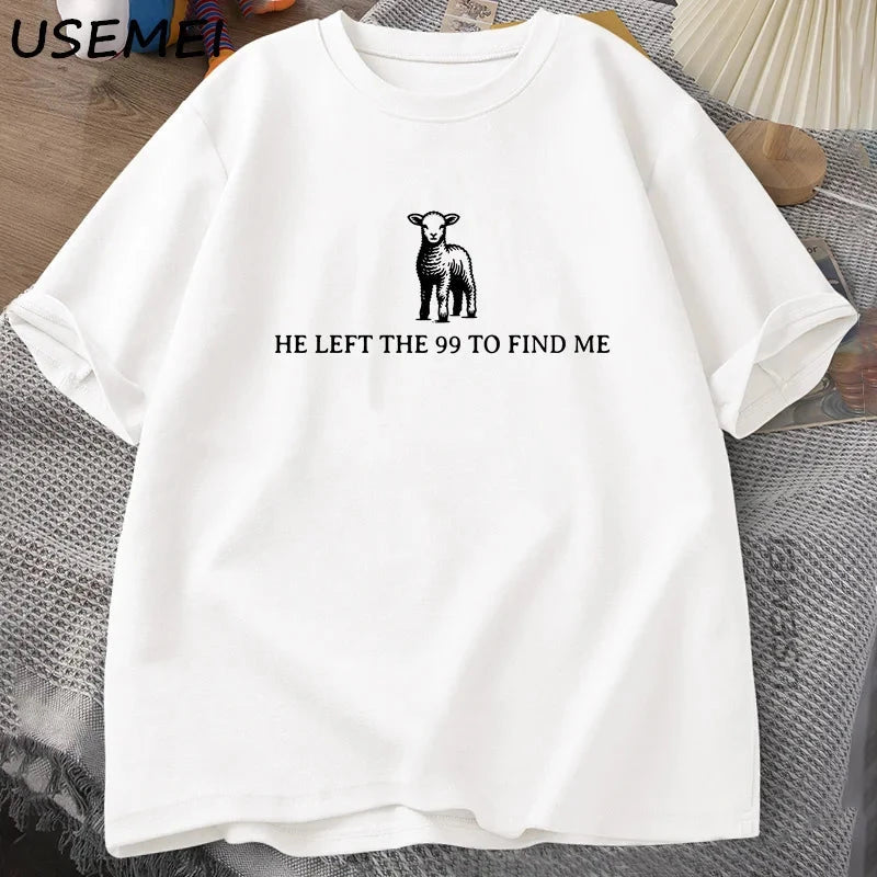 Inspiring Christian Graphic T-Shirt: He Left The 99 - Faith-Based Style for Everyday Wear by Creative Vault Marketplace