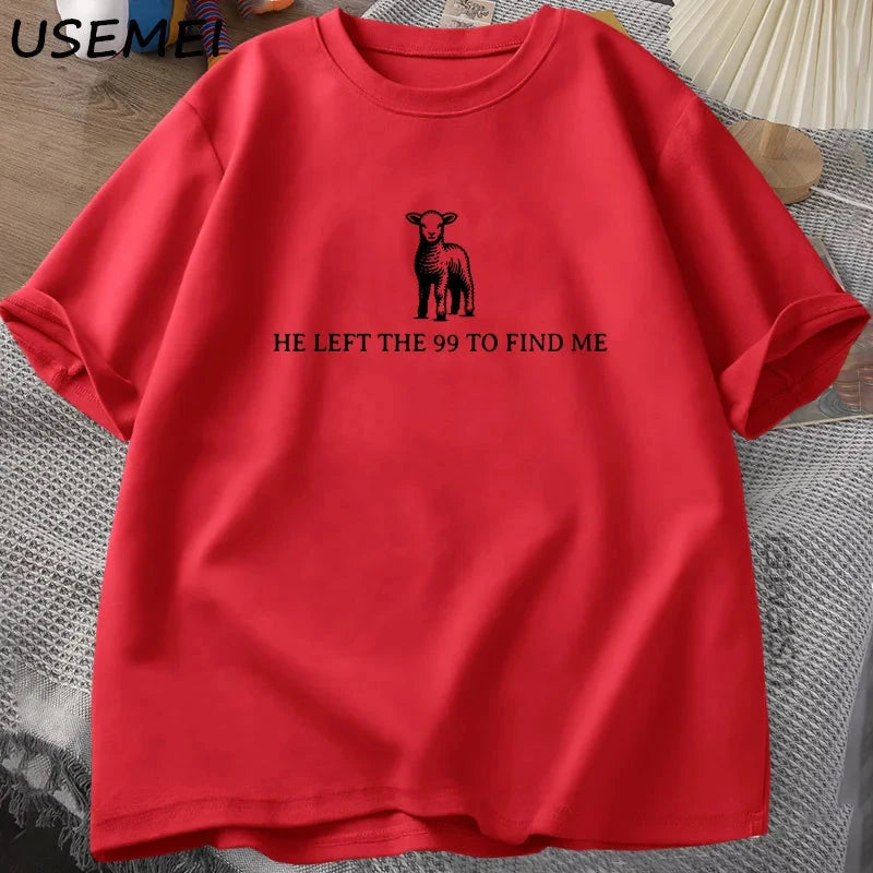 Inspiring Christian Graphic T-Shirt: He Left The 99 - Faith-Based Style for Everyday Wear by Creative Vault Marketplace