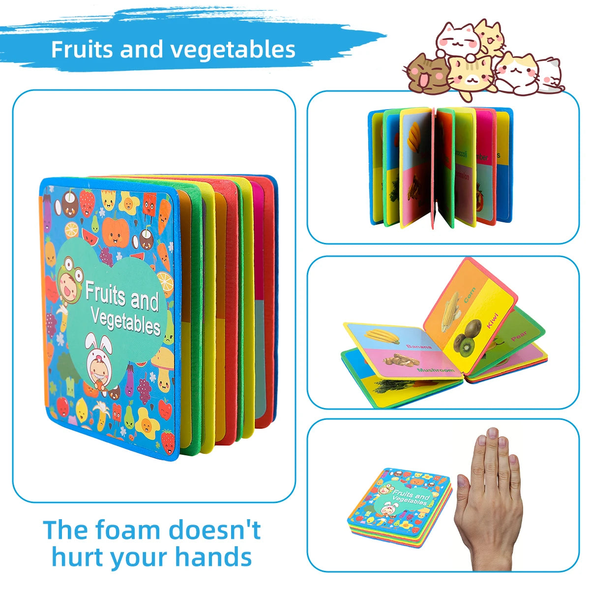 Children's English Eva Book Baby Cognitive Learning Rounded Corner Design Does Not Hurt Hands Beautifully Baby Educational Toys by Creative Vault Marketplace