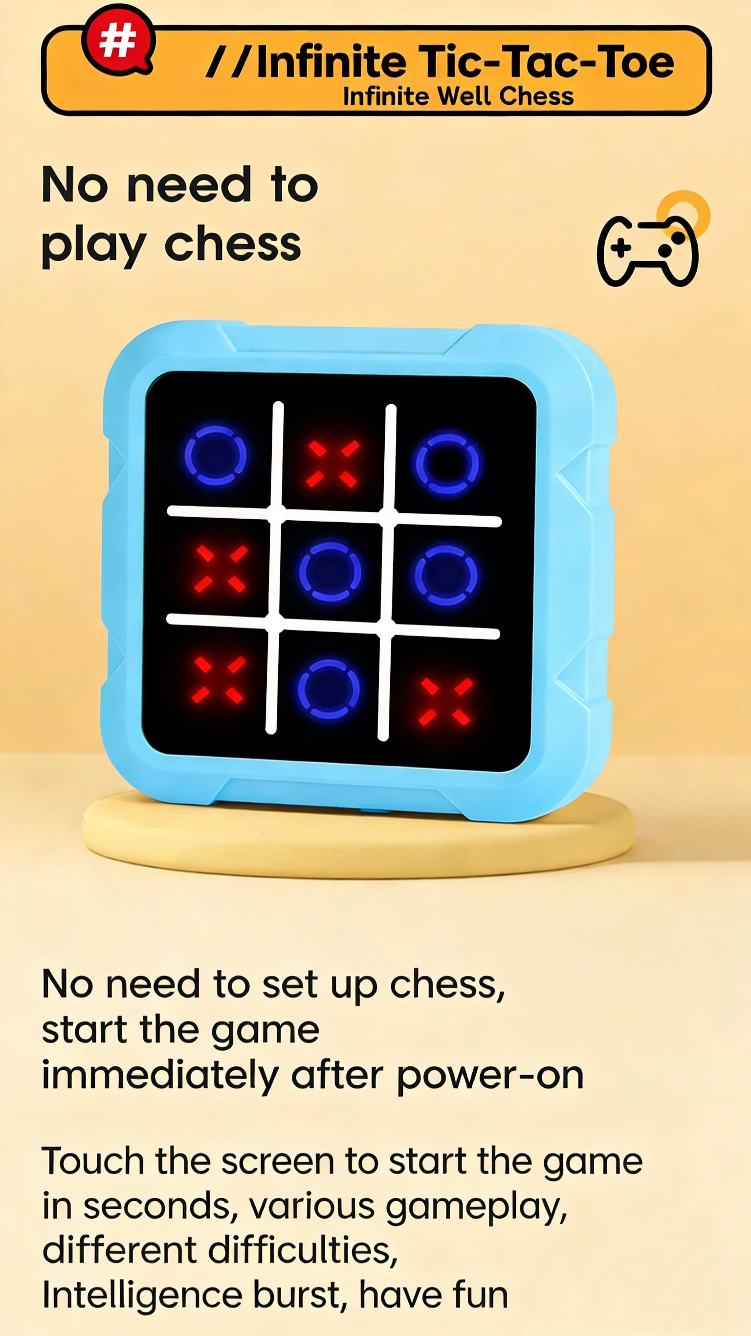 Electronic Chessboard Tic Tac Toe Multifunctional Children's Education Strategy Toy Parent-Child Fun Interactive Brain Game by Creative Vault Marketplace