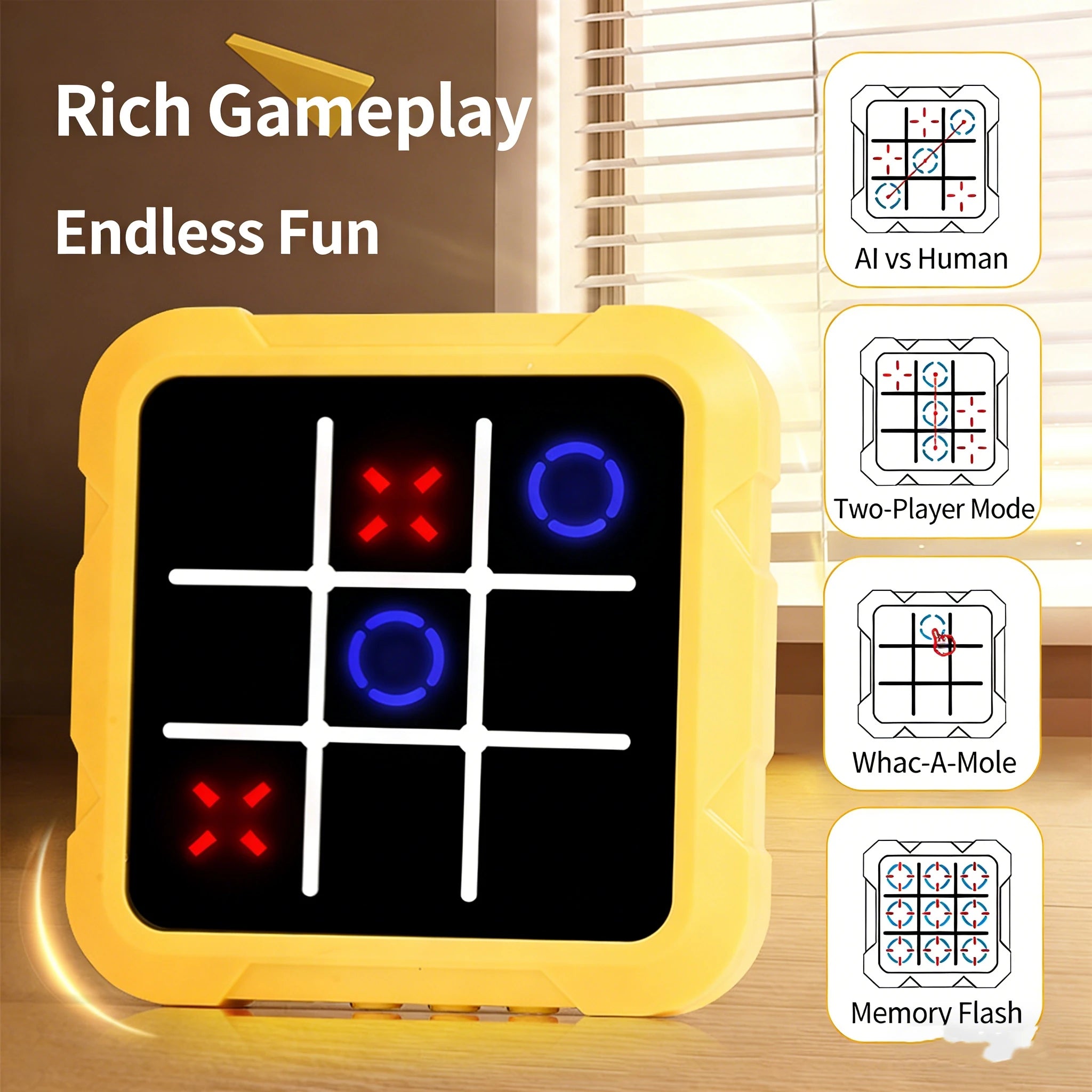 Electronic Chessboard Tic Tac Toe Multifunctional Children's Education Strategy Toy Parent-Child Fun Interactive Brain Game by Creative Vault Marketplace