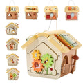 Montessori Children Toy Educational Wooden Baby Toys Creative Games Baby Wooden Blocks for 0 12 Months Cartoon House Busy Box by Creative Vault Marketplace
