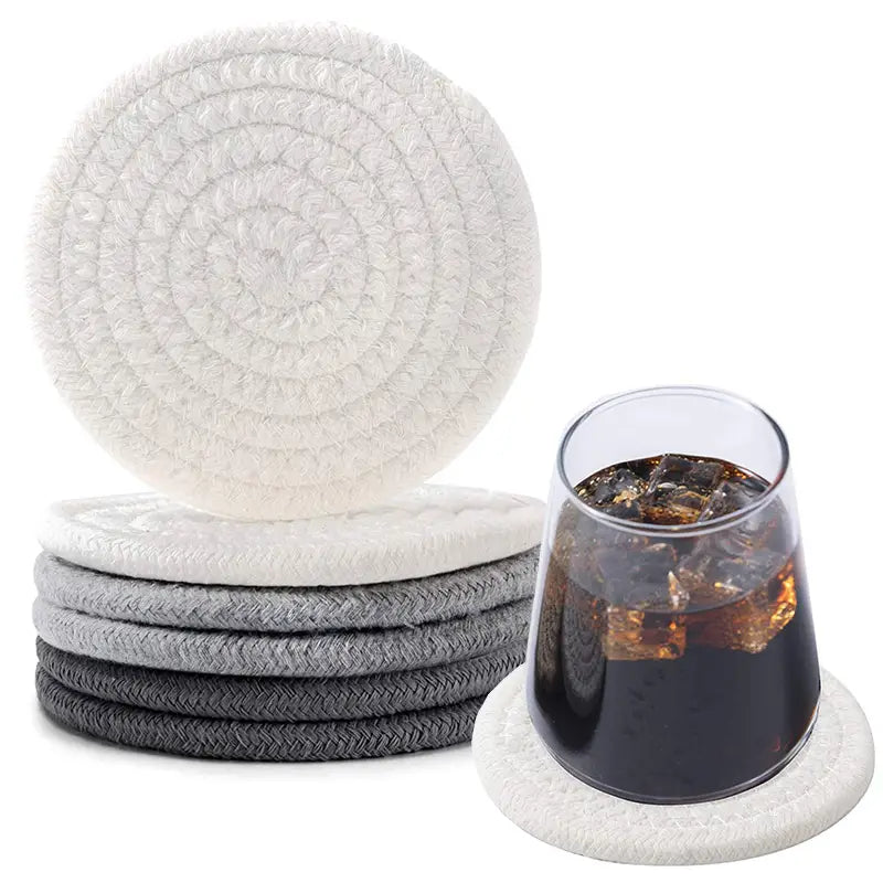 Artisan Woven Cotton Coasters - Ultra Absorbent