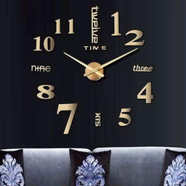 Modern Acrylic Wall Clock Digital Brushed Steel by DailySale