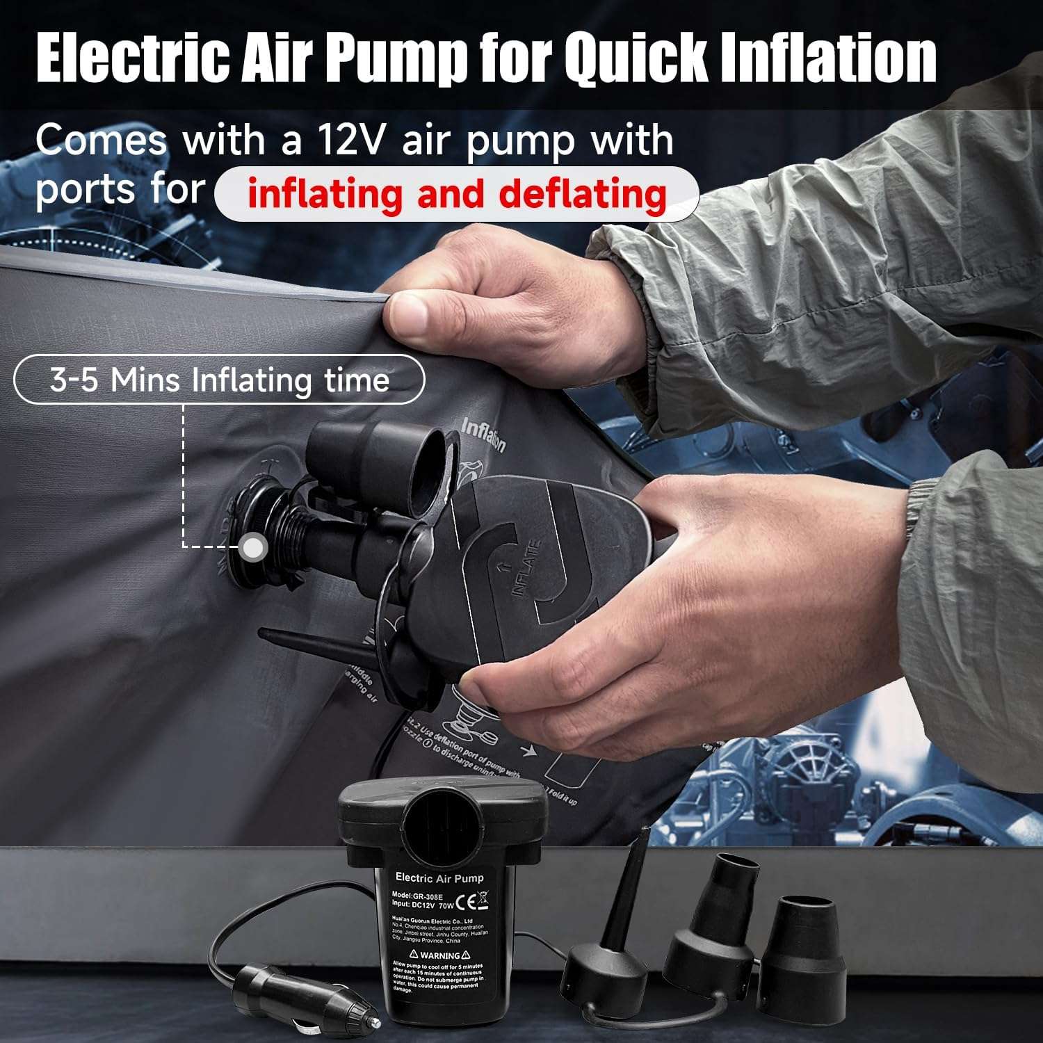 Thicken Backseat SUV/Car/Truck Air Mattress Air Bed Inflatable SUV Truck Mattress -35.4'' Width/Grey by Dikasun Outdoor