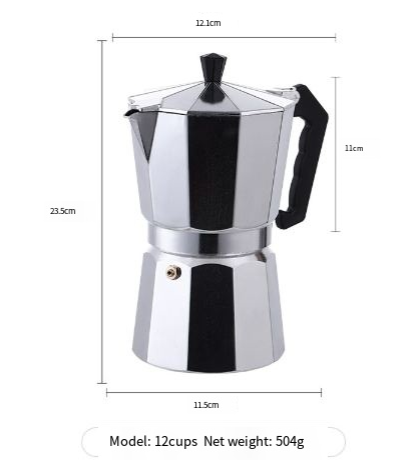 Sleek Italian Moka Coffee Brewer