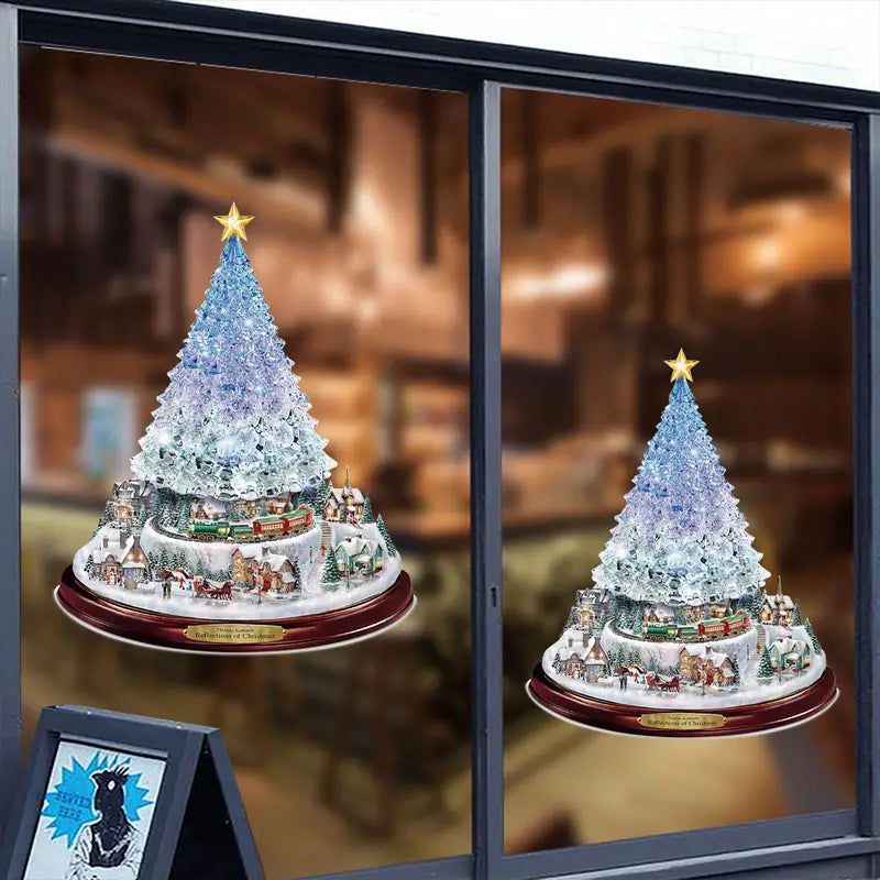 Frosty PVC Snowflake Window Decals - Christmas Waterproof Decor