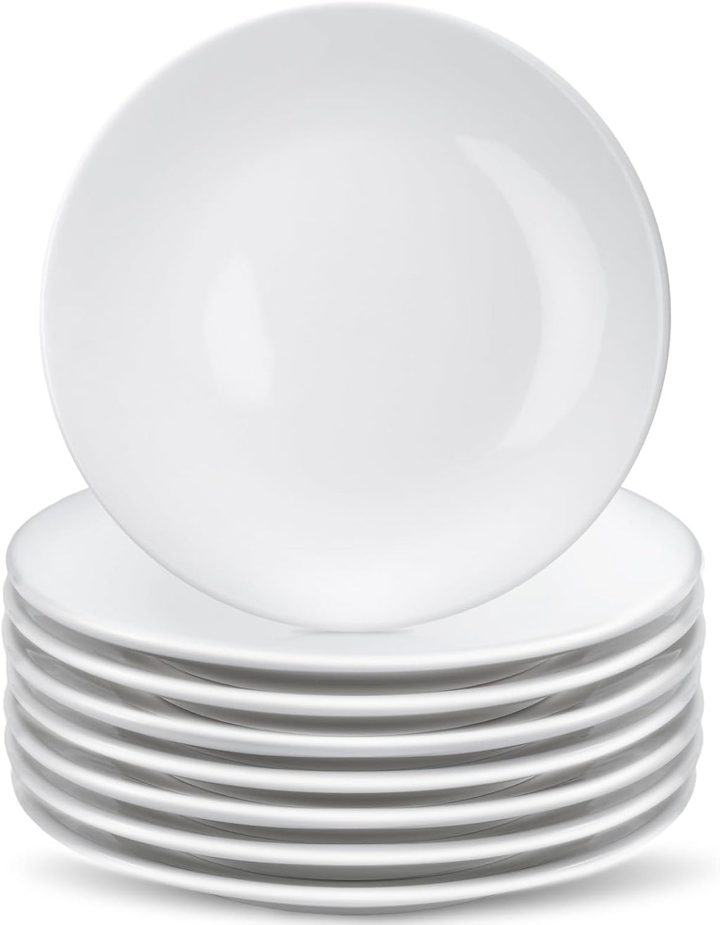 8 Pcs Porcelain Dessert Plates,6 inch White Appetizer Plates,Round Small White Plates,Small Plates for Appetizers,Ceramic Dessert Plate for Cake Snacks,Microwave Oven and Dishwasher Safe by EasyOptionXY
