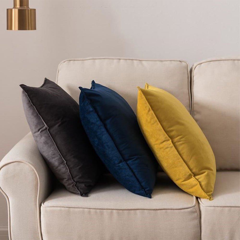 Throw Pillow Cover with 450g Insert, dark-grey, velvet, 20X20, Decorative Cushion – Fancy & Stacy by Fancy & Stacy