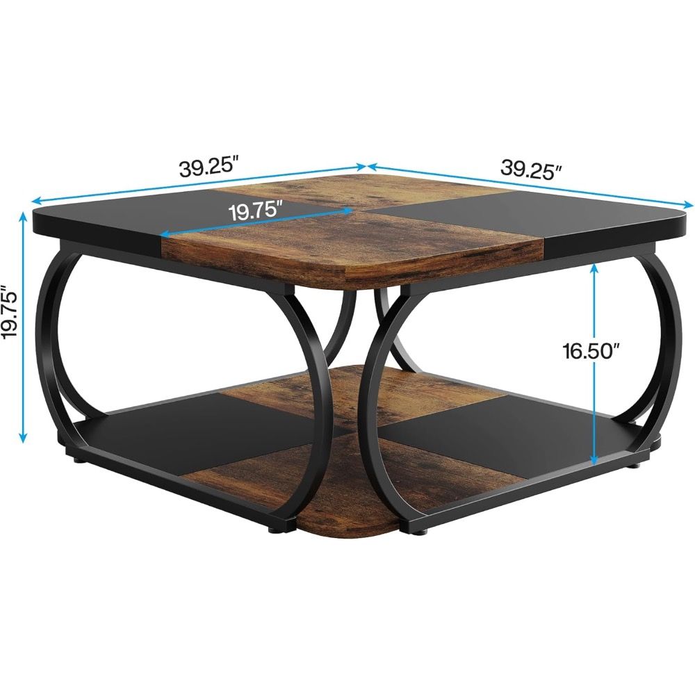 Beautiful Black Brown Wood Coffee Table by Far East Finds