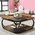Beautiful Black Brown Wood Coffee Table by Far East Finds