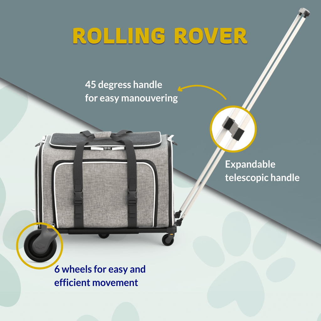 Rolling Rover Airline Compliant Expandable Wheeled Pet Carrier by Katziela