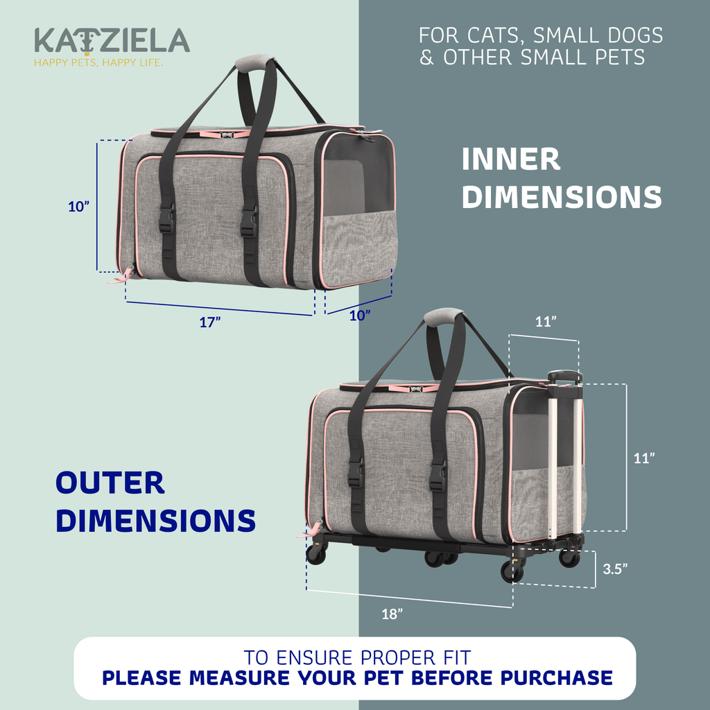 Rolling Rover Airline Compliant Expandable Wheeled Pet Carrier by Katziela