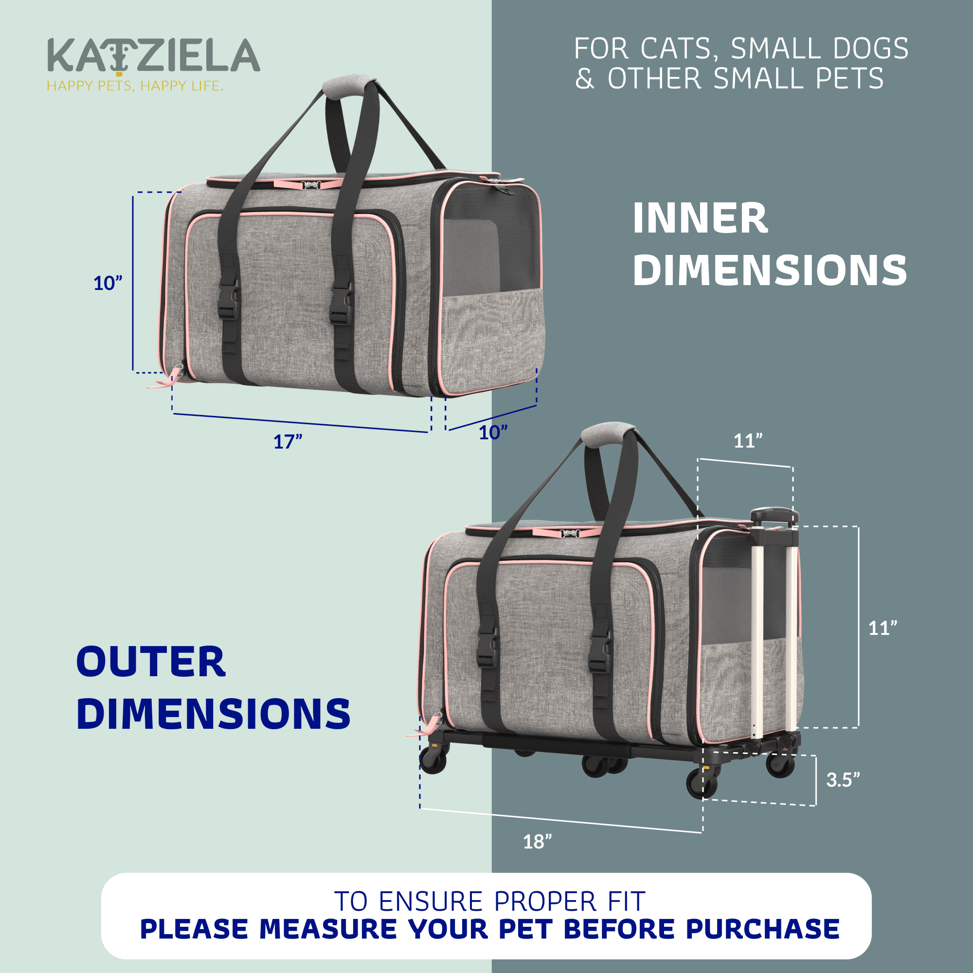 Rolling Rover Airline Compliant Expandable Wheeled Pet Carrier by Katziela