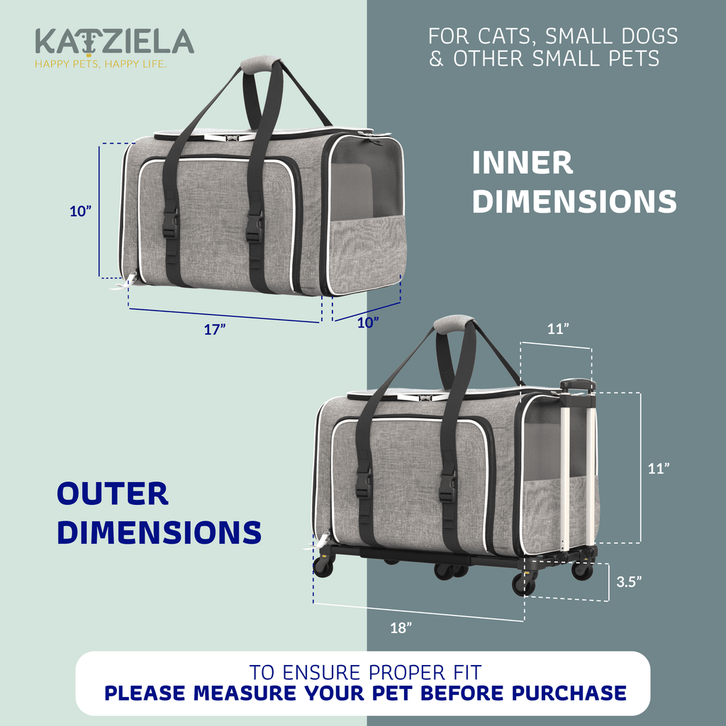 Rolling Rover Airline Compliant Expandable Wheeled Pet Carrier by Katziela