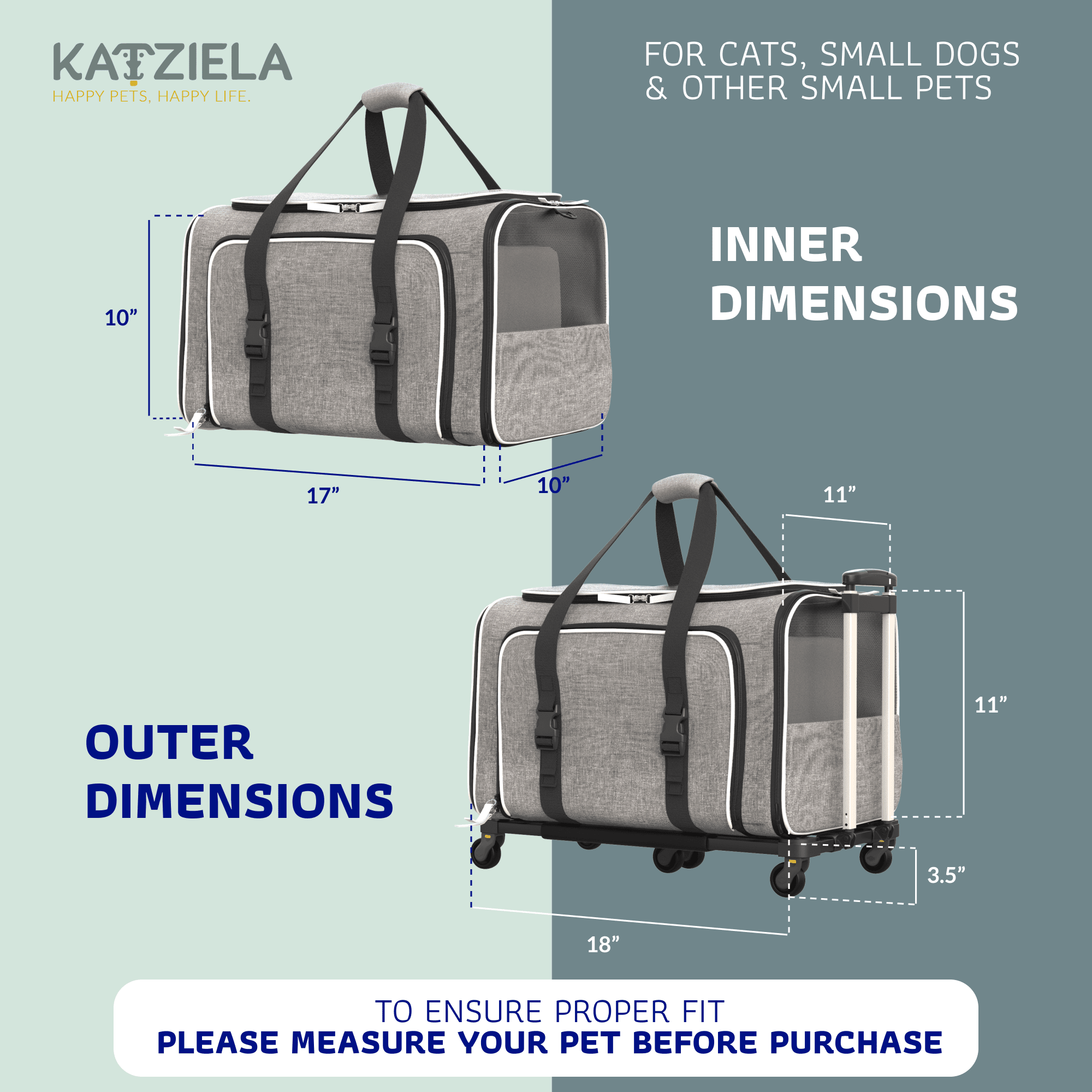 Rolling Rover Airline Compliant Expandable Wheeled Pet Carrier by Katziela
