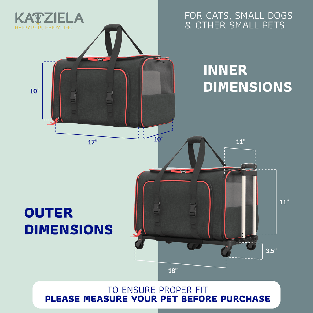 Rolling Rover Airline Compliant Expandable Wheeled Pet Carrier by Katziela