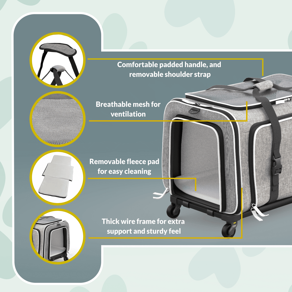 Rolling Rover Airline Compliant Expandable Wheeled Pet Carrier by Katziela