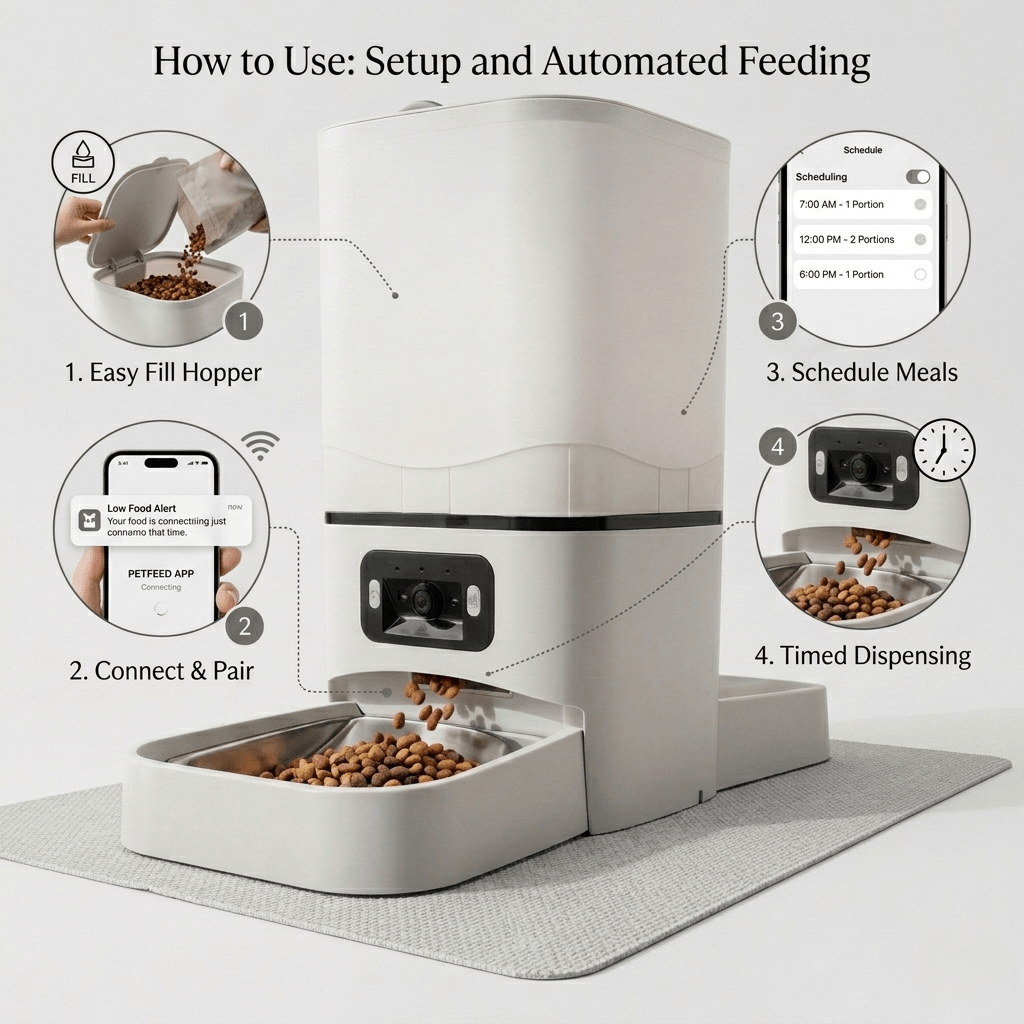 Smart WiFi Automatic Pet Feeder by Midfox