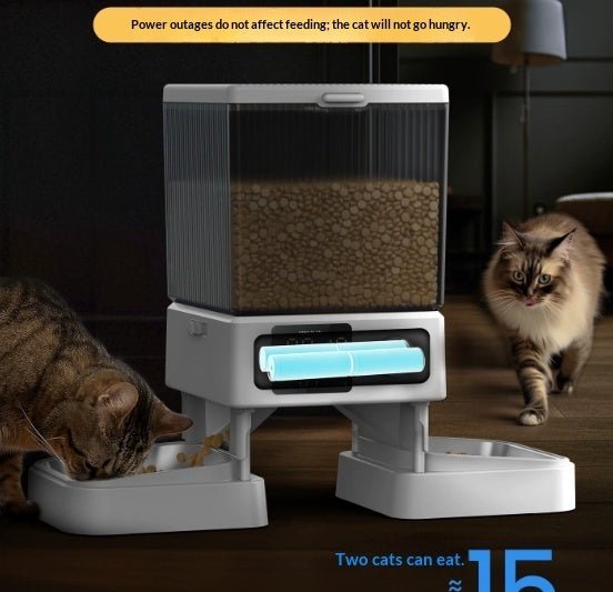 Automatic Cat Feeder with Dual Bowls, Timer & Portion Control by Pet Zen