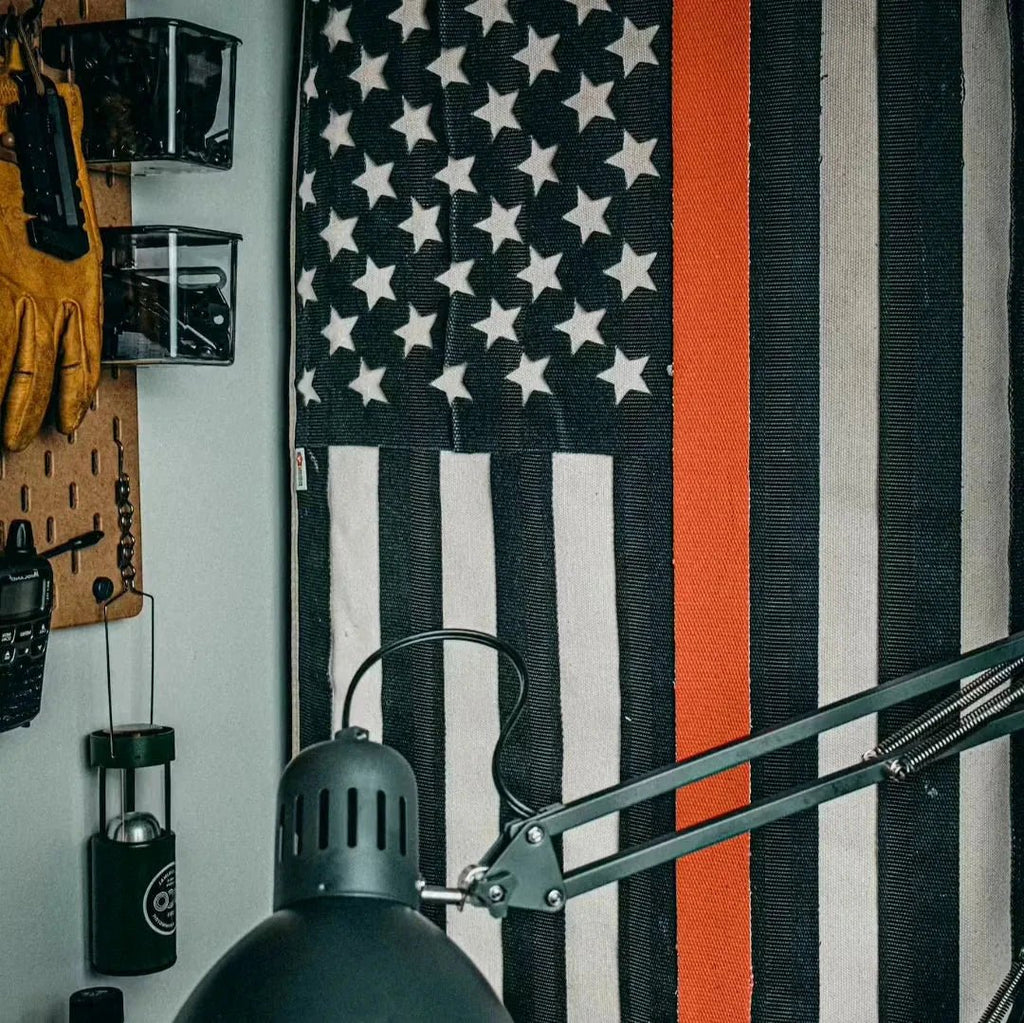 American Flag - Fire Hose - Thin Red Line by Recycled Firefighter