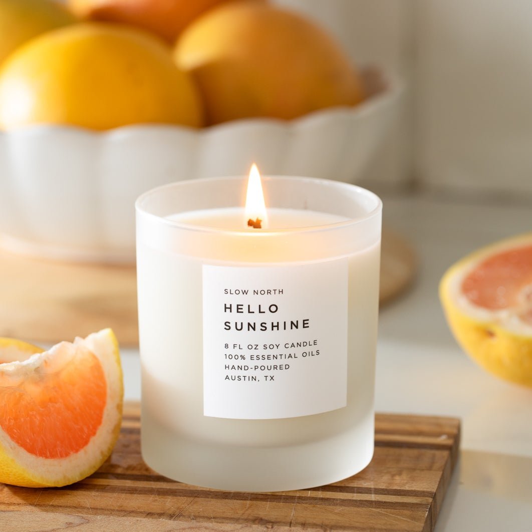 Hello Sunshine - Signature Candle (Grapefruit + Geranium + Lime) by Slow North