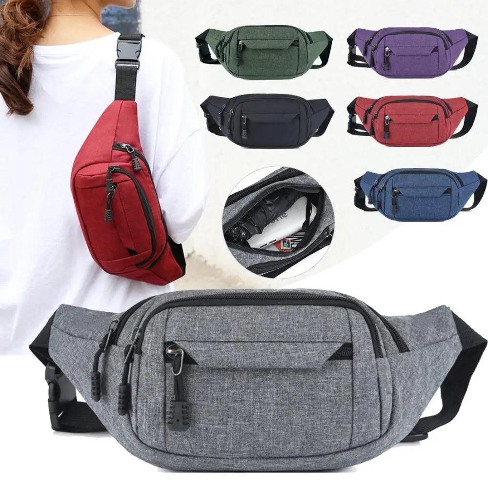 Retro Canvas Crossbody Waist Bag – Large Capacity Fanny Pack for Travel by Stevvex