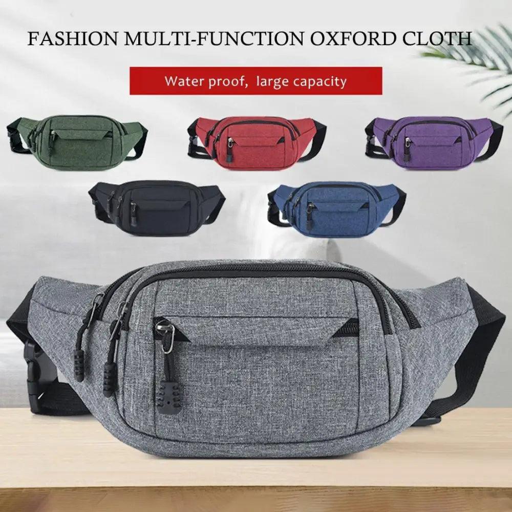 Retro Canvas Crossbody Waist Bag – Large Capacity Fanny Pack for Travel by Stevvex