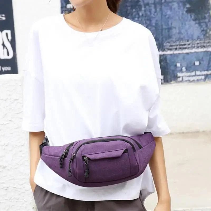 Retro Canvas Crossbody Waist Bag – Large Capacity Fanny Pack for Travel by Stevvex