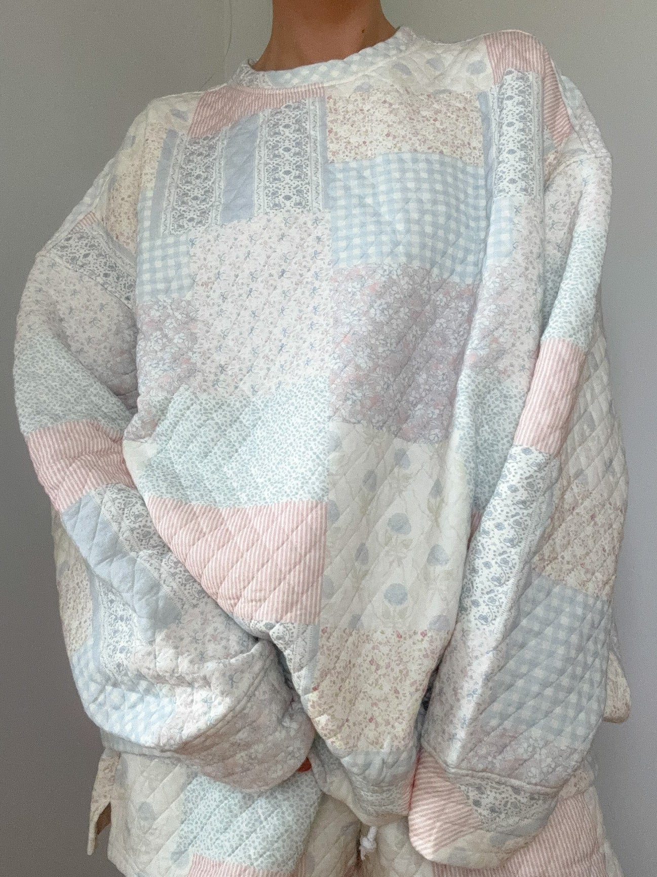 Shades Of Blue Quilted Pastel Sweatshirt by Sunkissedcoconut