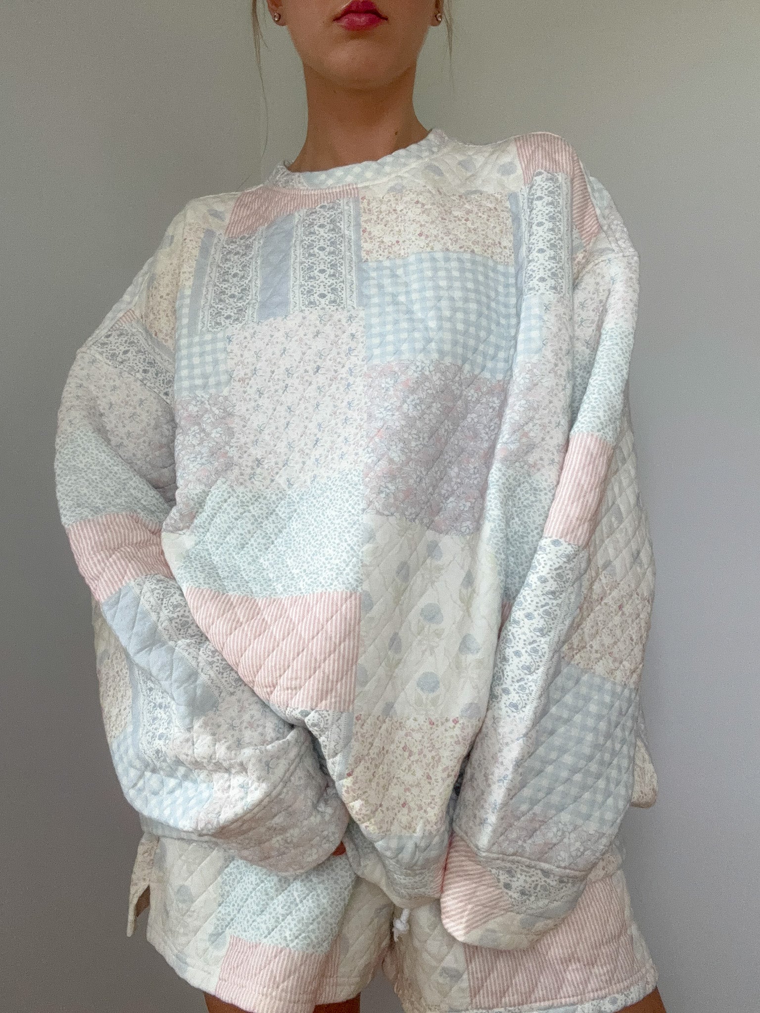 Shades Of Blue Quilted Pastel Sweatshirt by Sunkissedcoconut