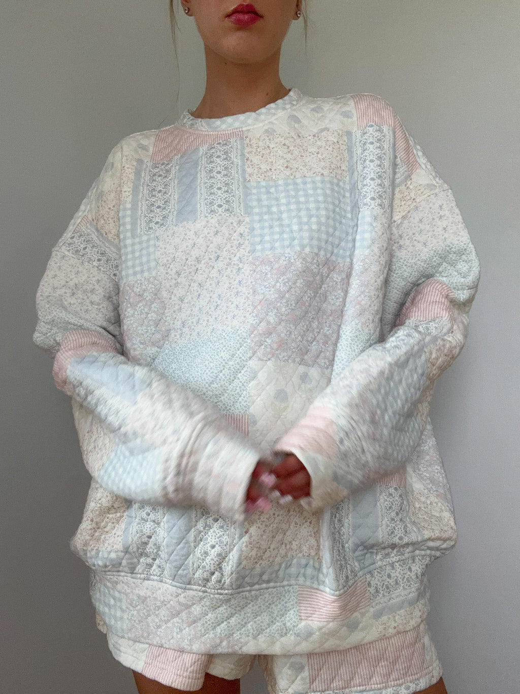 Shades Of Blue Quilted Pastel Sweatshirt by Sunkissedcoconut