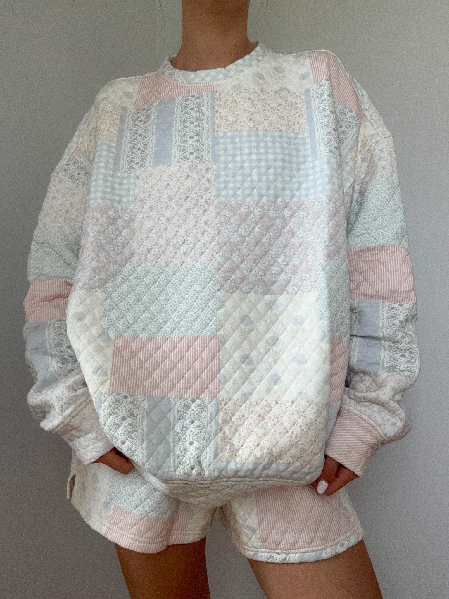 Shades Of Blue Quilted Pastel Sweatshirt by Sunkissedcoconut