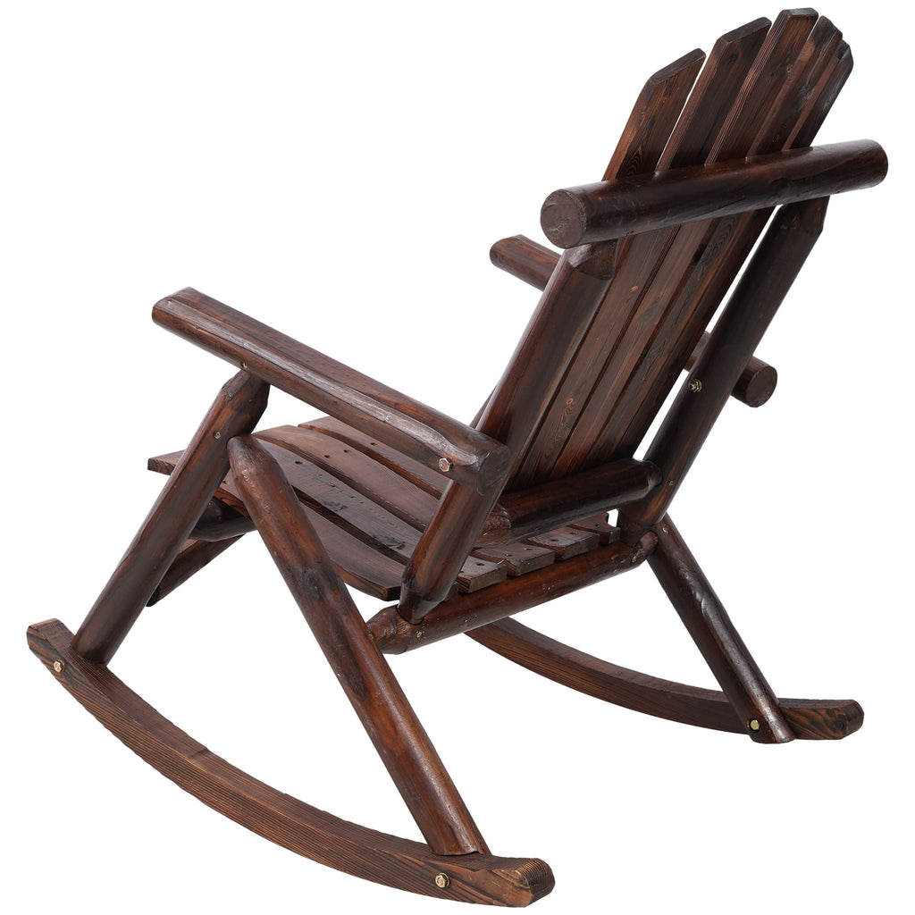 Durable Wooden Porch Rocker, Fir Log Rocking Chair by Unique Piece Furniture