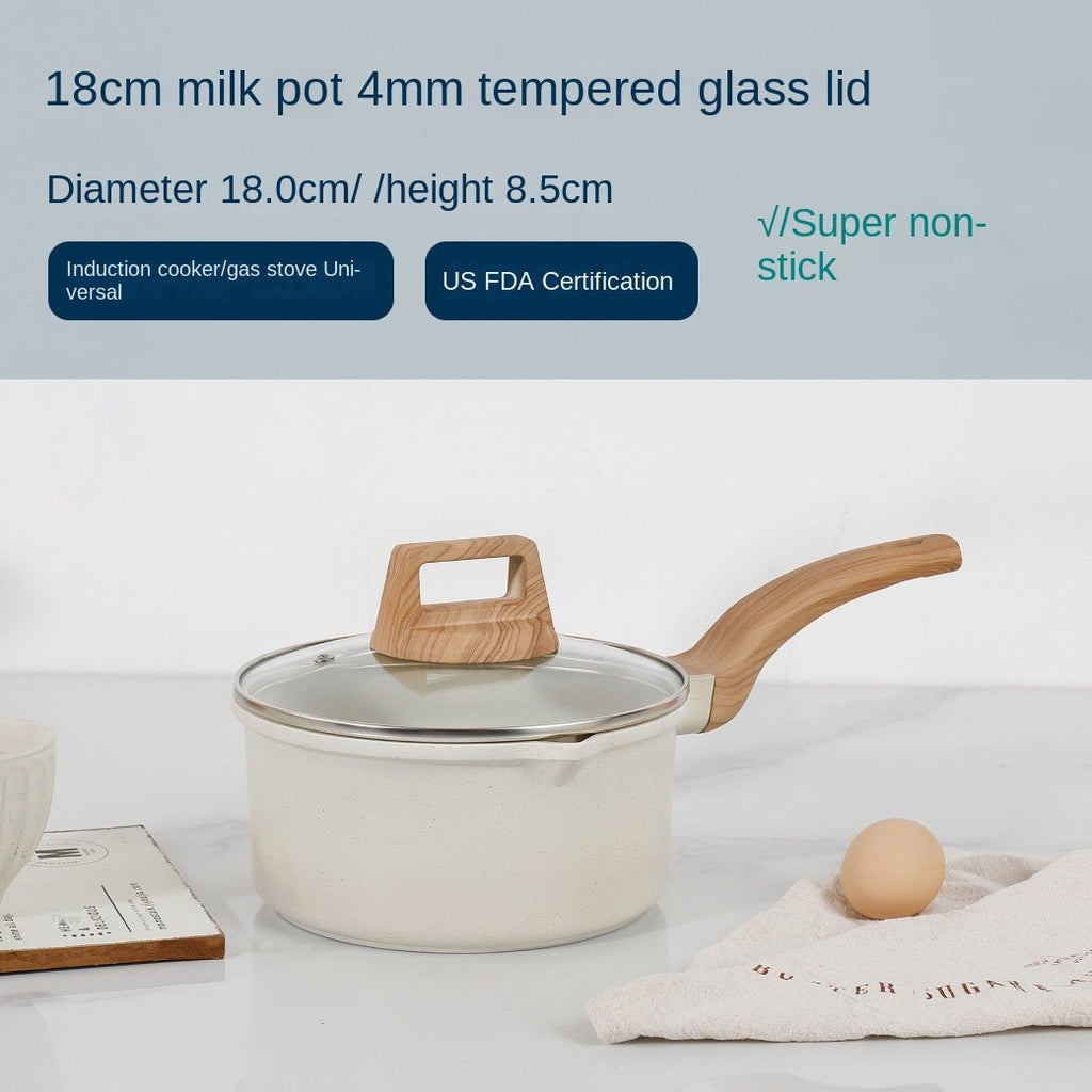 Medical stone non-stick pot soup pot stew pot frying pan wok milk pot frying pan steaming marble granite pot set by V.I.P Digital Presence