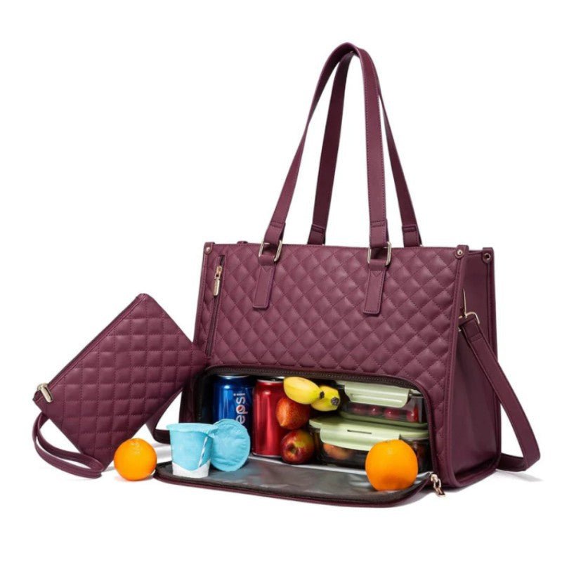 2-in-1 Travel Tote: Laptop & Insulated Lunch Bag. Ideal for Business, Work, Nursing, Office, College, Casual Use by V.I.P Digital Presence